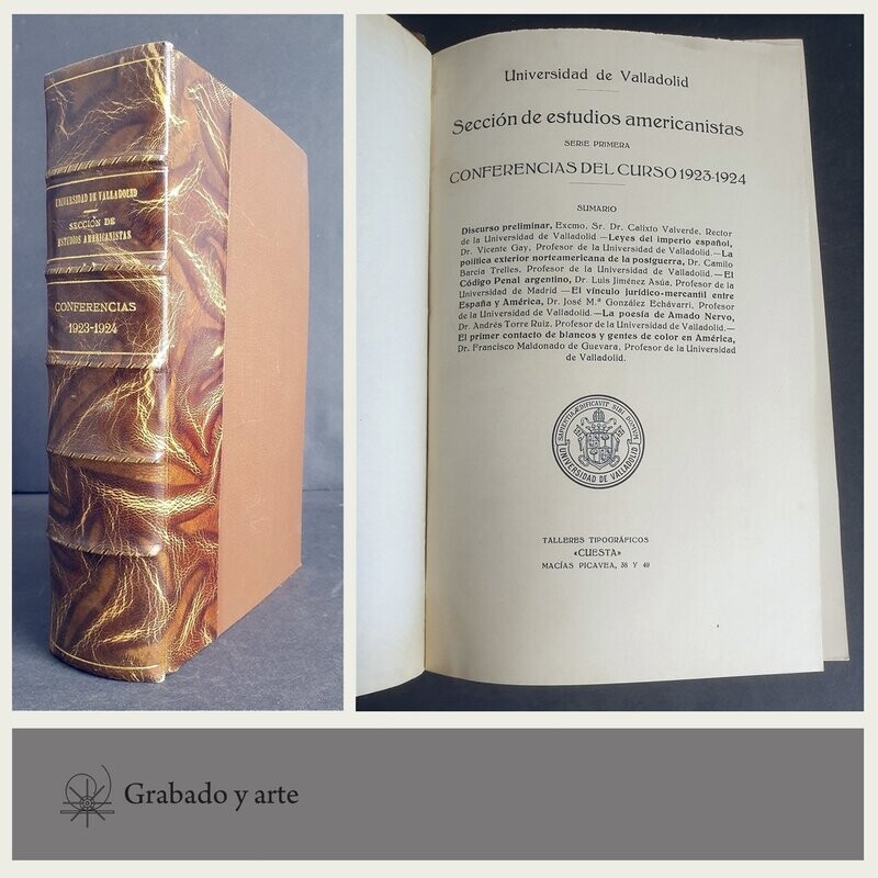 Universidad de Valladolid. Sección de estudios americanistas. Conferencias 1923 - 1924