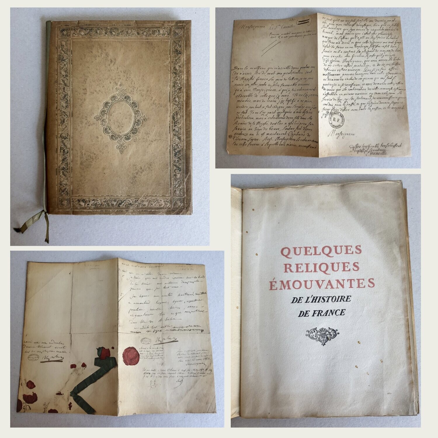 Quelques reliques emouvantes de l'histoire de France