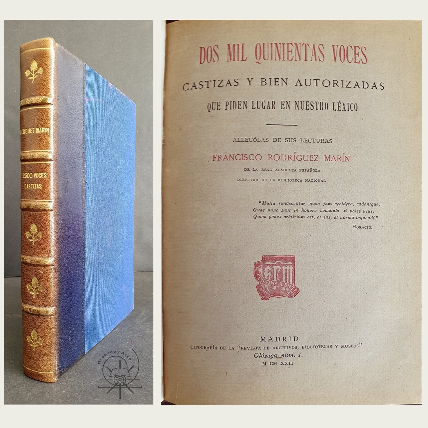 Dos mil quinientas voces castizas. Francisco Rodríguez Marín. 1922