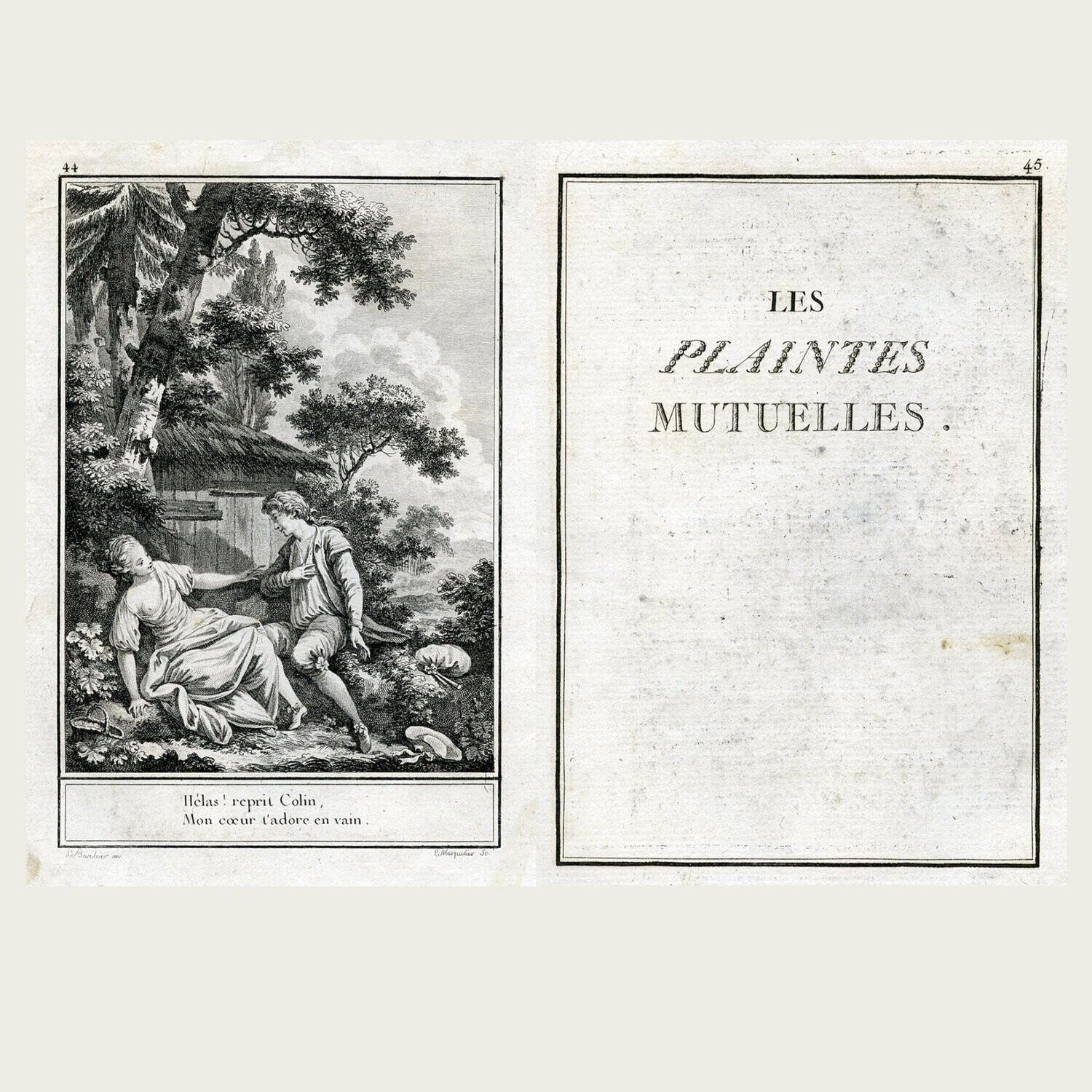 Les plaintes mutuelles . Choix de Chansons. 1773
