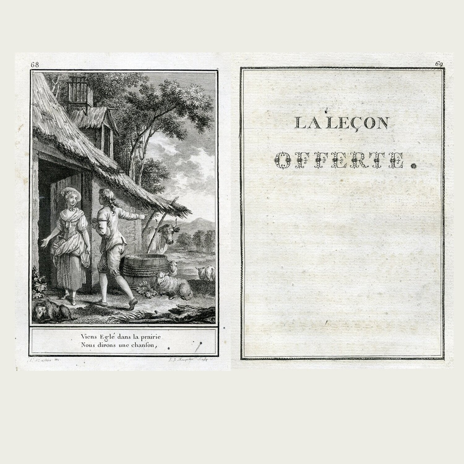 La lecon offerte . Choix de Chansons. 1773