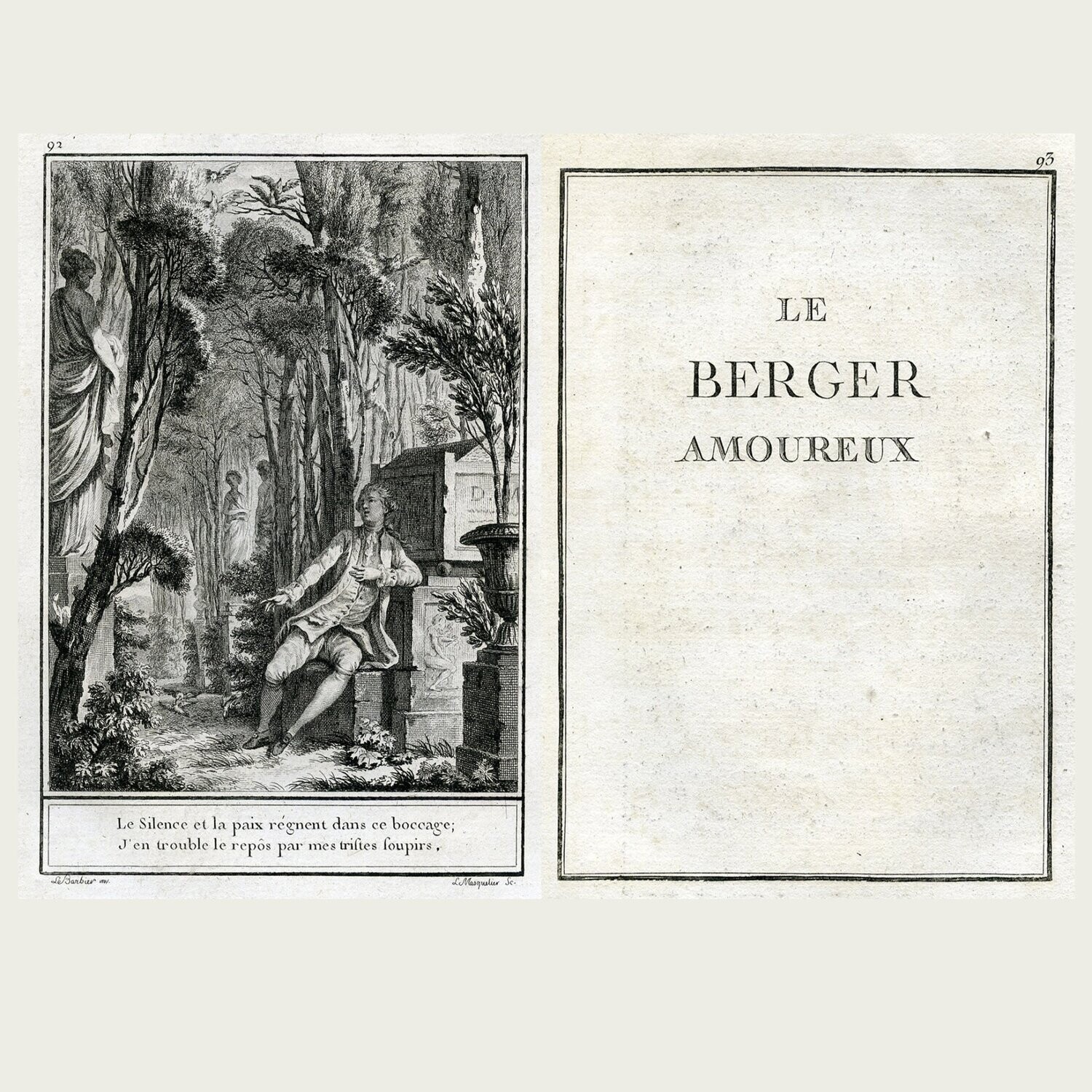 Le berger amoureux. Choix de Chansons. 1773