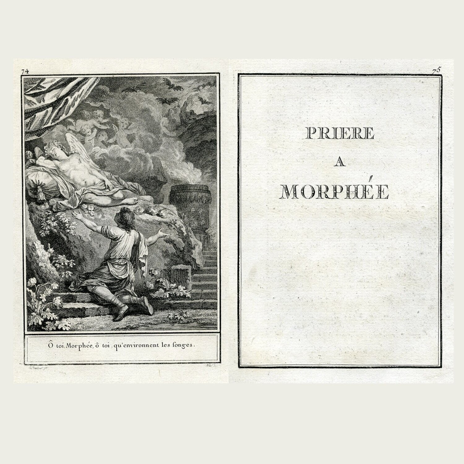 Priere a morphée. Choix de Chansons. 1773