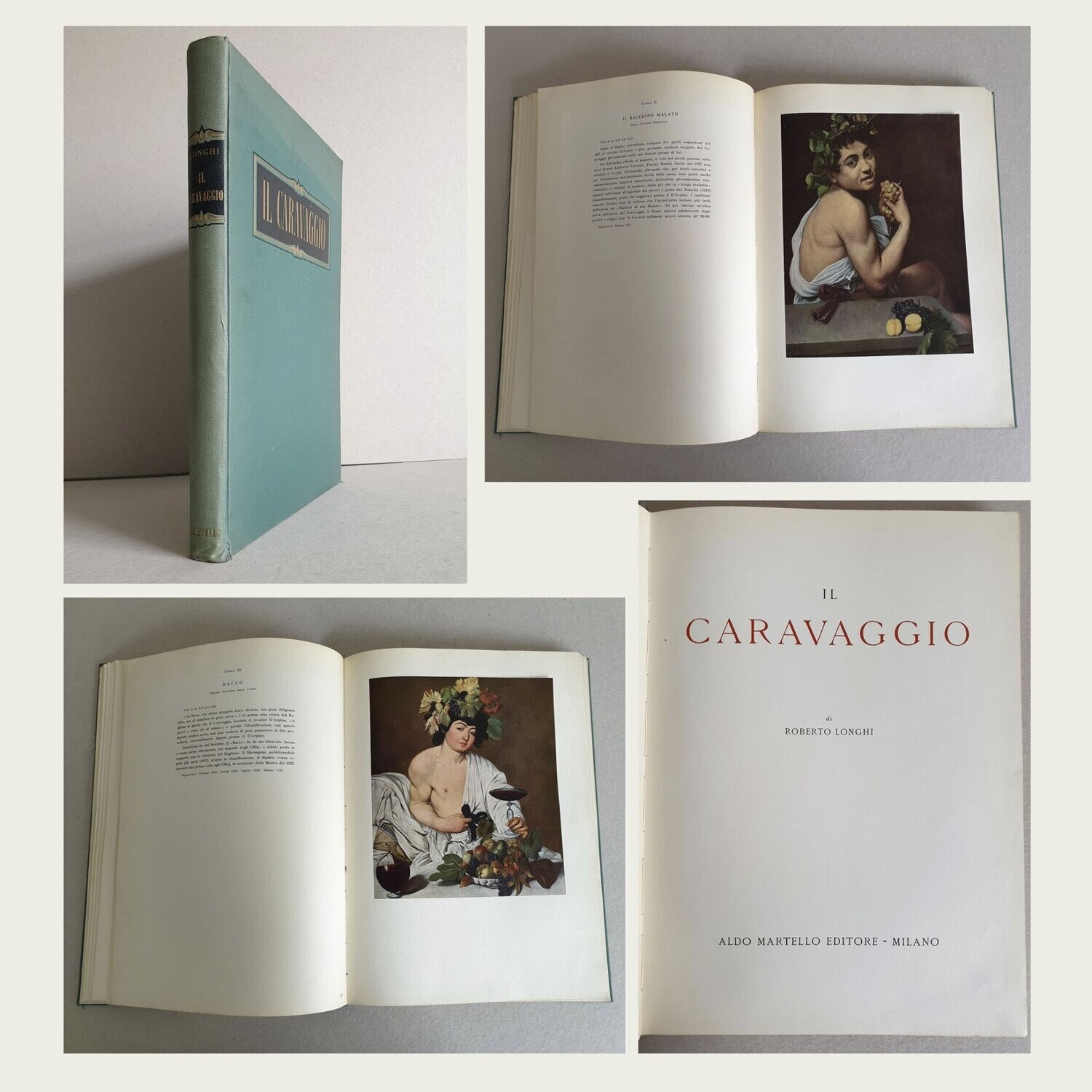 Il Caravaggio di Roberto Longhi. Aldo Martello Editore-Milano. 1952