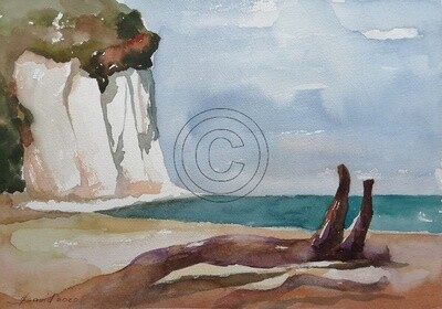 Kreidefelsen der Ostseeküste, Original Aquarell Zeichnung 26x36cm Kreidefelsen der Ostseeküste, Original Aquarell Zeichnung 26x36cm