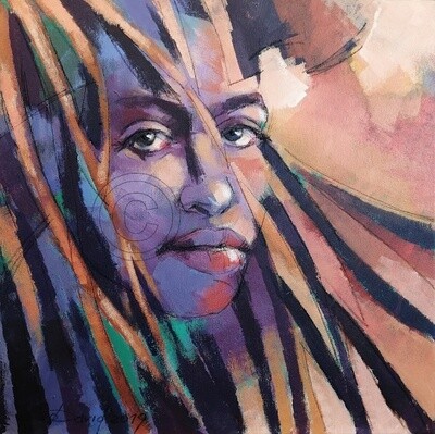 Dreads, Original Acryl Gemälde, 40x40cm