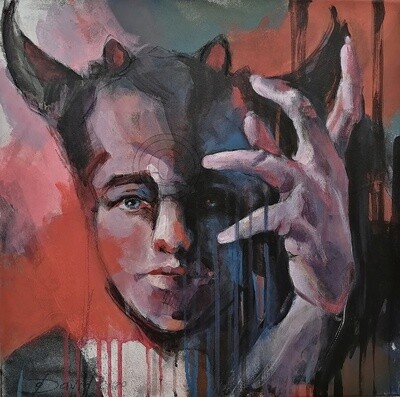 Little Devil, Original Acryl Gemälde, 40x40cm