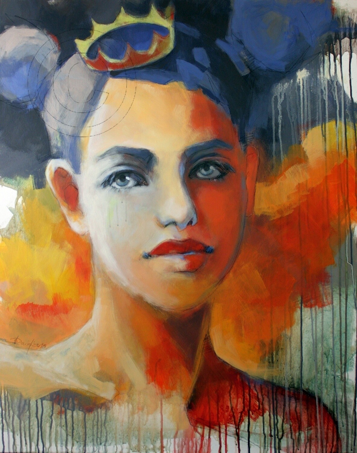 I'm Princess, Original Acryl Gemälde, 80x100cm auf Leinwand