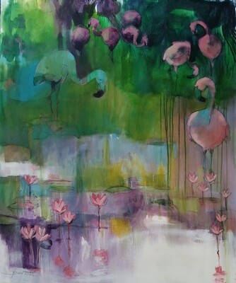 Rosa Traum - figuratives Original Gemälde 100x120 cm Großformat Rosa Traum - figuratives Original Gemälde 100x120 cm Großformat