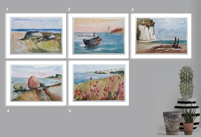 Landschaften Ostsee, Original Aquarell Zeichnungen 26x36cm, Serie Landschaften Ostsee, Original Aquarell Zeichnungen 26x36cm, Serie