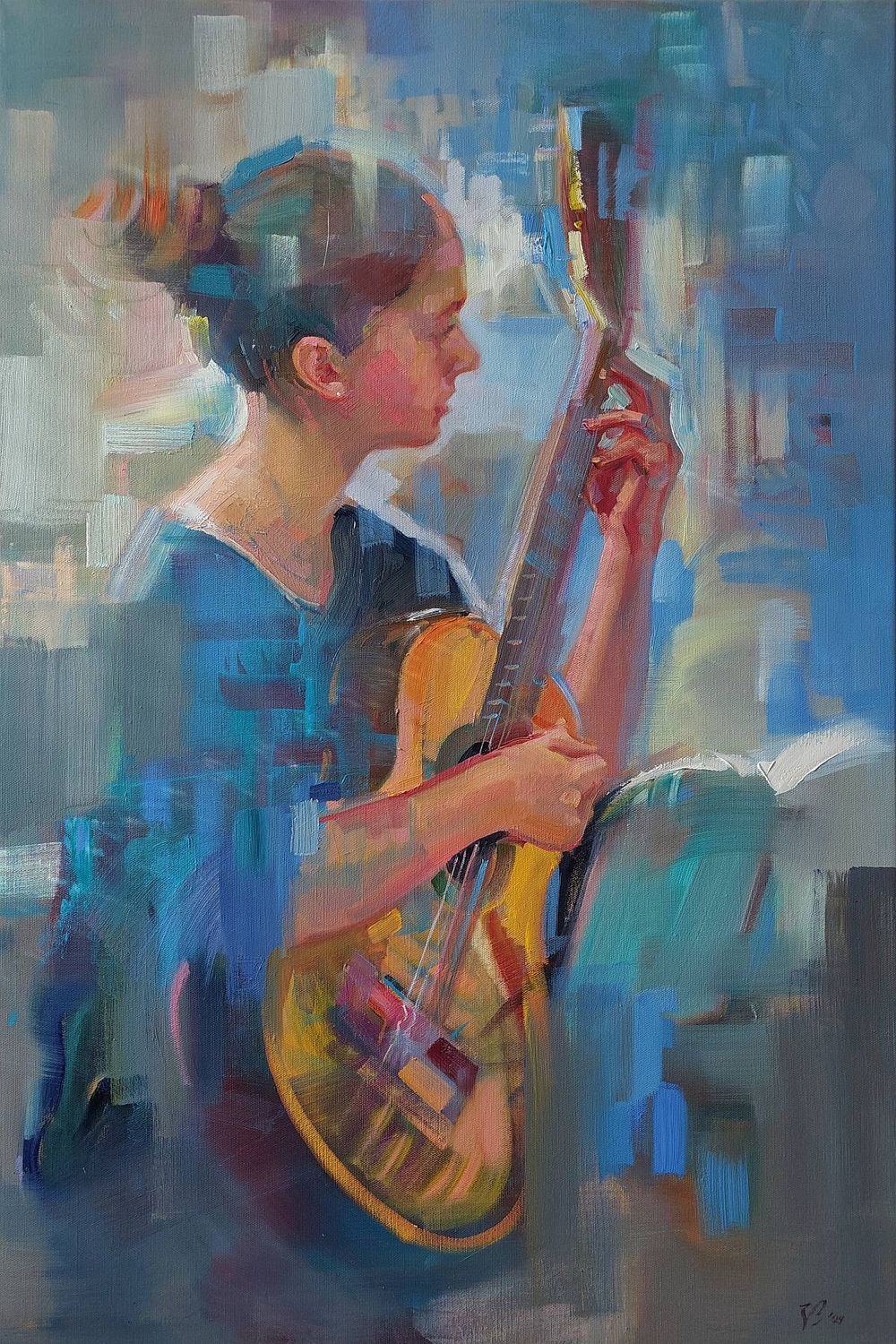 Elegische Melodie - Original Ölgemälde von Katharina Valeeva 60x90 cm