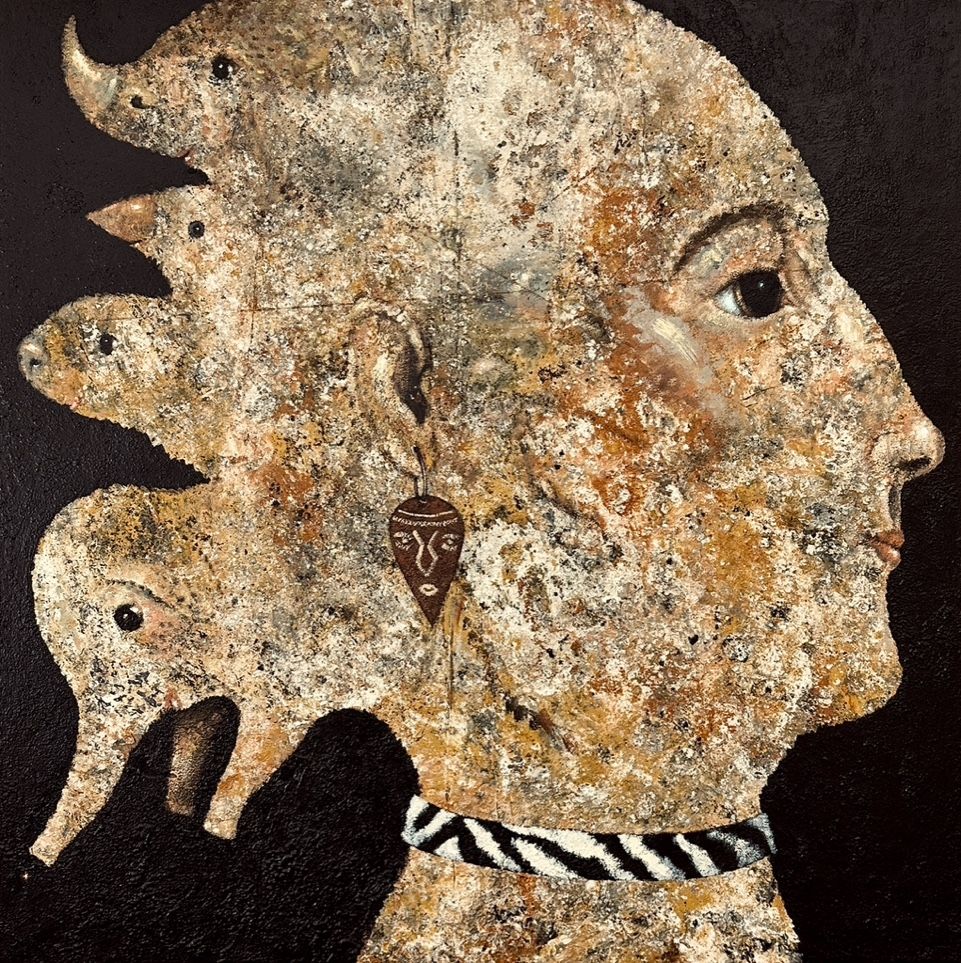 Afrikano - Original Gemälde vom Matthias Göhr 85x85 cm
