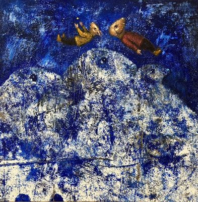 Über den Wolken- Original Gemälde vom Matthias Göhr 70x70 cm