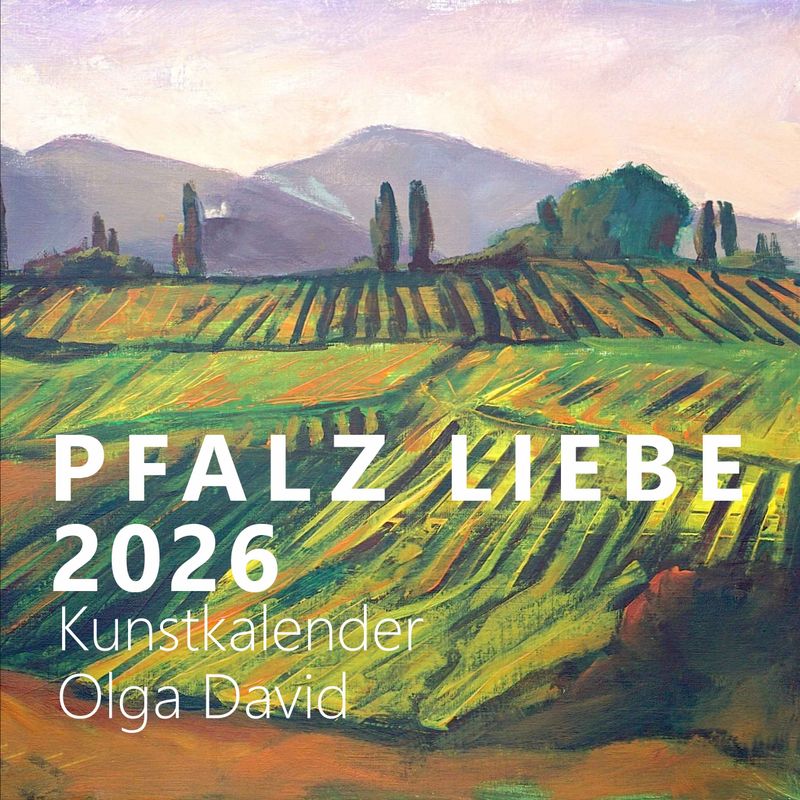 Kunstkalender 2026 "Pfalz Liebe" Wandkalender 21x21cm Weihnachtsgeschenk Monatskalender Bilder-Kalender mit Kunstwerke der Malerin Olga David