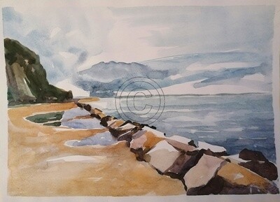 Ostseelandschaft, Original Aquarell Zeichnung 25x35cm Ostseelandschaft, Original Aquarell Zeichnung 25x35cm