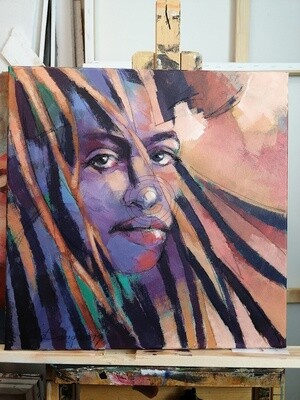 Dreads, Original Acryl Gemälde, 40x40cm