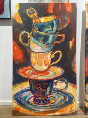 Lieblingstasse, Original Acryl Gemälde, 80x140cm Großformat