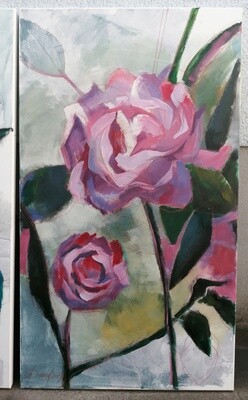 Peony - Pfingstrose, Original Acryl Gemälde, 80x140cm Großformat