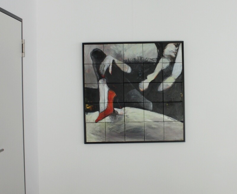Ladies Zeug, Original Acryl Gemälde, Segmentmalerei, 100x100cm Großformat, gerahmt