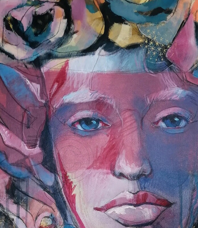 Synthesis, Original Acryl Gemälde von Olga David, 60x80cm auf Leinwand