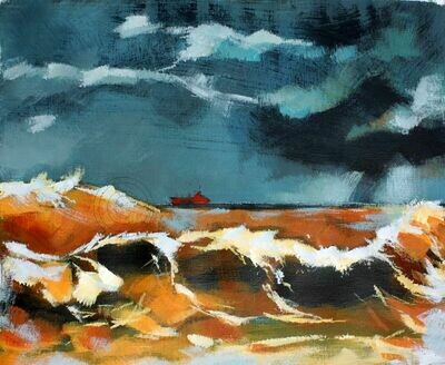 Gelbe Bö - Original Acryl Zeichnung auf Papier 46x38cm Gelbe Bö - Original Acryl Zeichnung auf Papier 46x38cm