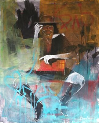 Street Shooting, Original Acryl Gemälde von Olga David, 90x110cm auf Leinwand Street Shooting, Original Acryl Gemälde von Olga David, 90x110cm auf Leinwand
