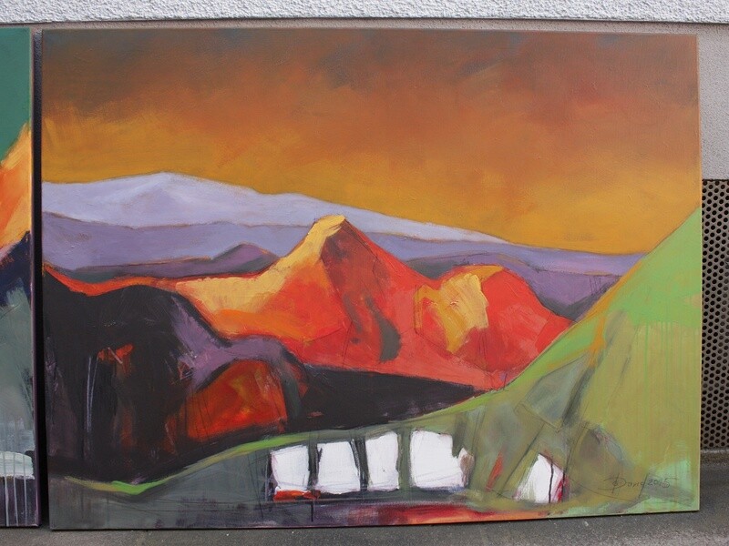 Kaukasus I - Loft Malerei Ölbild 120x90 für moderne Architektur Unikat