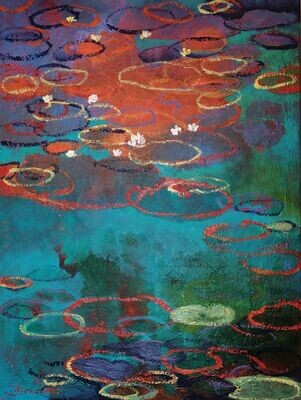 Alter Teich im Park, Original Mixed-Media Gemälde, 60x80cm Alter Teich im Park, Original Mixed-Media Gemälde, 60x80cm