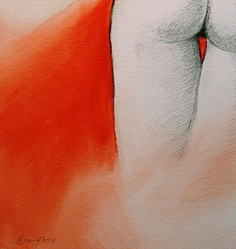 Aktmalerei, Original Rückenakt auf Leinwand, Format 60x80 cm