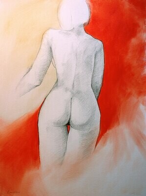 Aktmalerei, Original Rückenakt auf Leinwand, Format 60x80 cm Aktmalerei, Original Rückenakt auf Leinwand, Format 60x80 cm