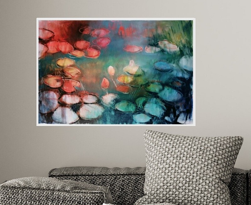 Zauber der Seerose - Original Ölgemälde von Olga David 92x60cm
