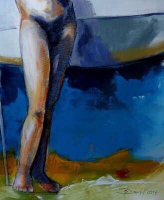 Born to paddle, Acrylgemälde figurative Aktmalerei