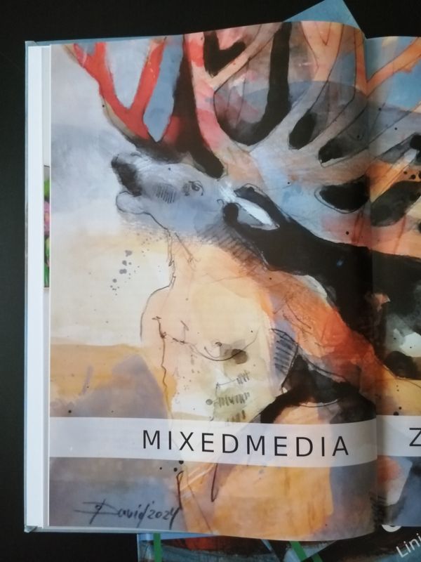 Kunstkatalog "Linienpfad und Farbfaden" zur Jubiläumsausstellung mit Kunstwerke der Malerin Olga David