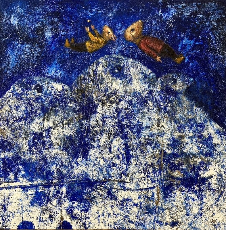 Über den Wolken- Original Gemälde vom Matthias Göhr 70x70 cm