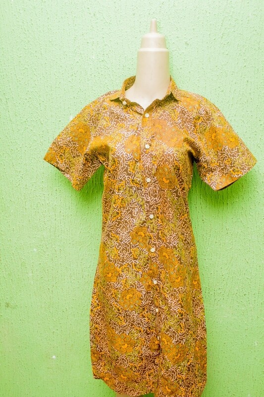 Brown Ankara shirt dress