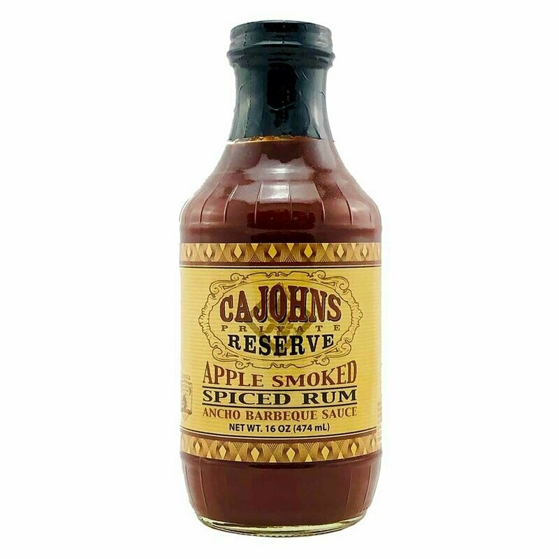 CaJohns Apple Smoked Spiced Rum Ancho Barbecue Sauce - 16 oz