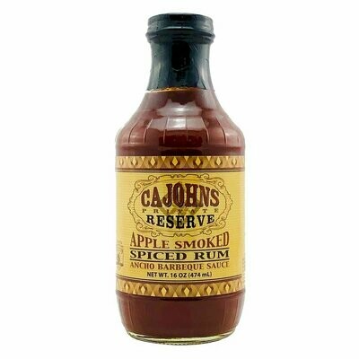 CaJohns Apple Smoked Spiced Rum Ancho Barbecue Sauce - 16 oz