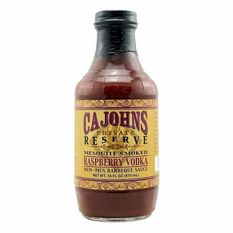 CaJohn's Mesquite Smoked Raspberry Vodka New-Mex Barbeque Sauce - 16 oz