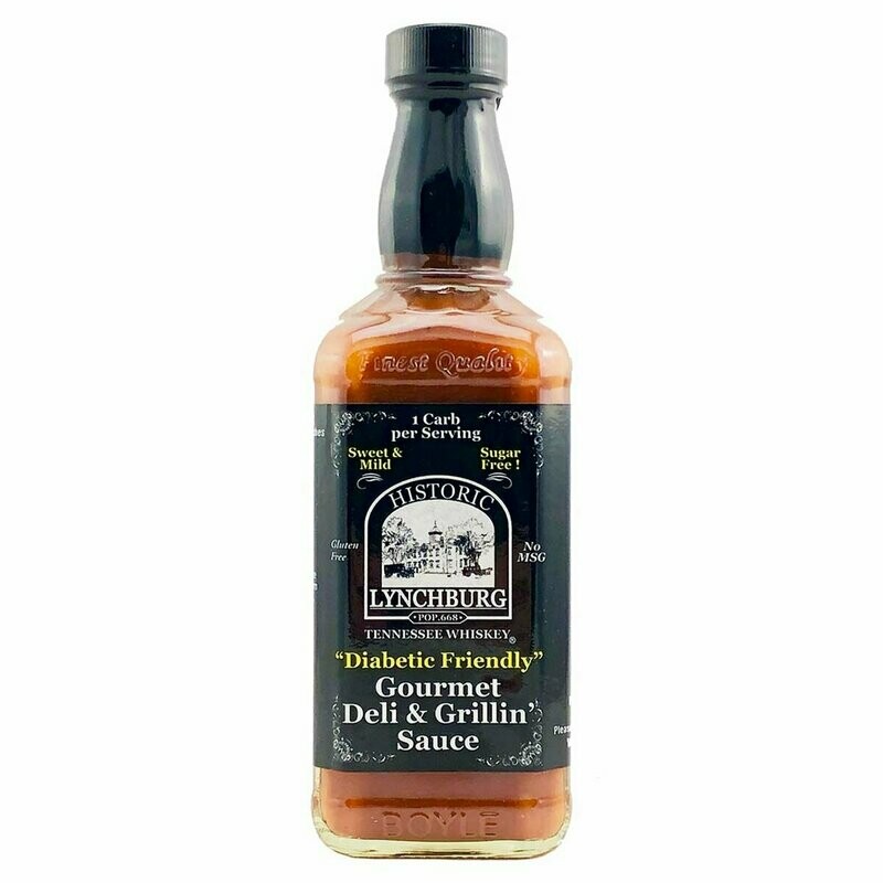 Historic Lynchburg Tennessee Whiskey "Diabetic Friendly" Gourmet Deli & Grillin' Sauce - MILD - 16 oz