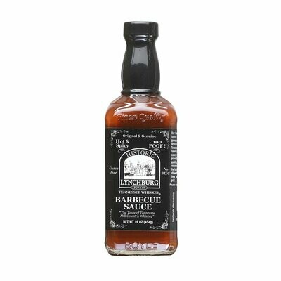 Historic Lynchburg Tennessee Whiskey Hot and Spicy Barbecue Sauce 100 'Poof' - 16 oz
