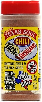 Obie-Cue's Texas Soul - Historic Chili, Taco & Tex-Mex Spice Mix (8.4 oz)