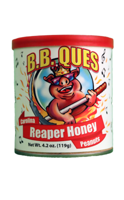 B.B. Ques Carolina Reaper Honey Peanuts - 4.2 oz.