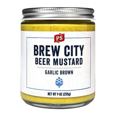 Brew City Jalapeno Beer Mustard - Garlic Brown - 9 oz.