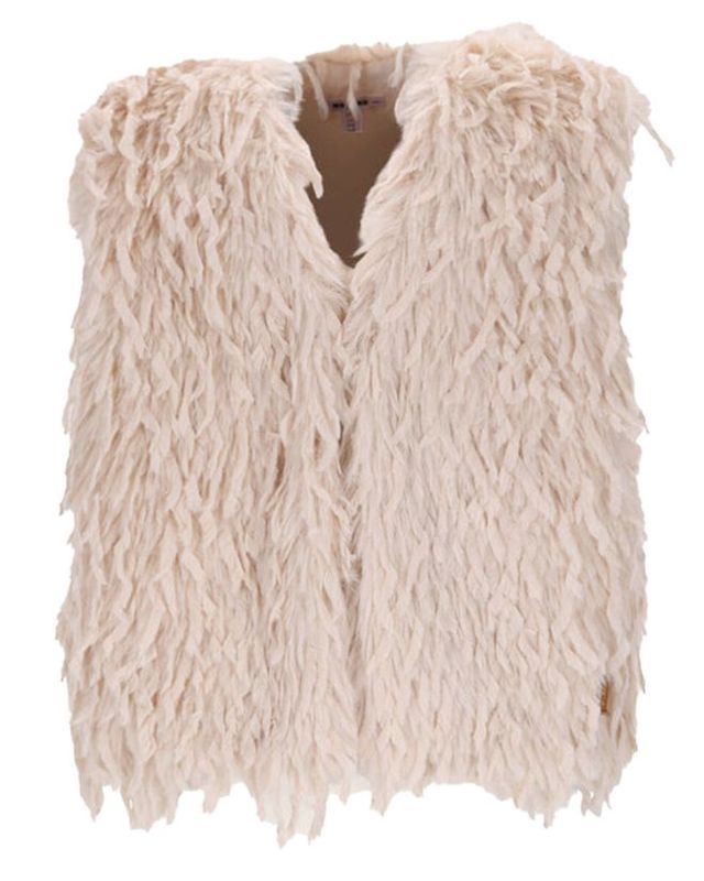 NONO Kath Long Hair Fur Gilet pearled ivory Pearled Ivory