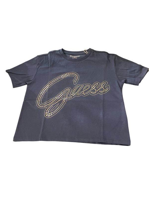 GUESS t shirt blauw glitter
