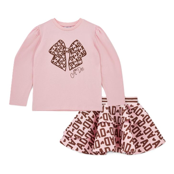 A-dee milan logo print rok set (pink fairy)