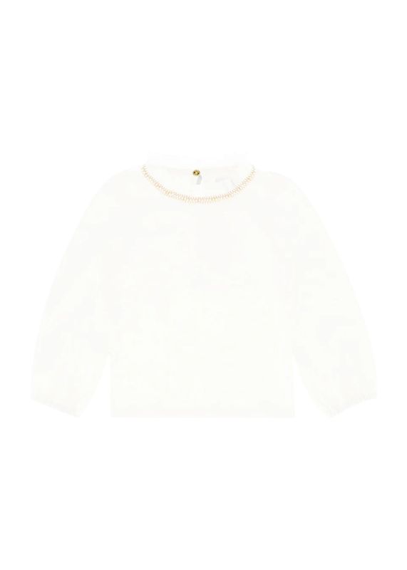 Angels face Nell Pleated Collar Top Snowdrop