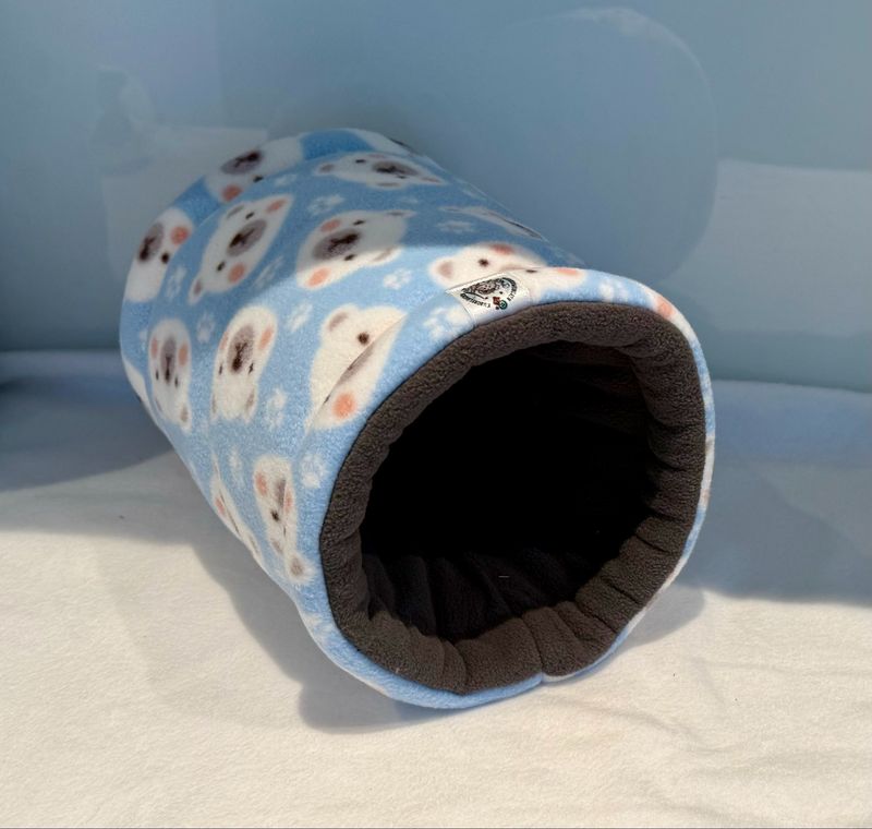 Kuschelröhre Fleece Teddybär hellblau