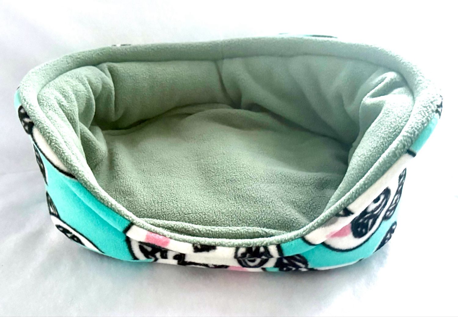 Kuschelkörbchen Pandabär türkis