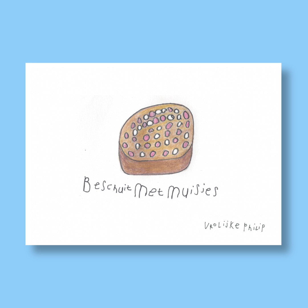 Beschuitje met roze muisjes